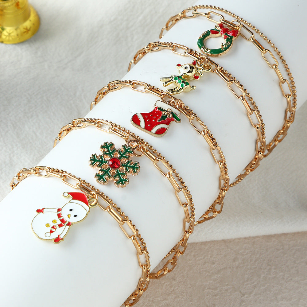 Simple Chain Pendant Christmas Bracelet From Japan And Korea