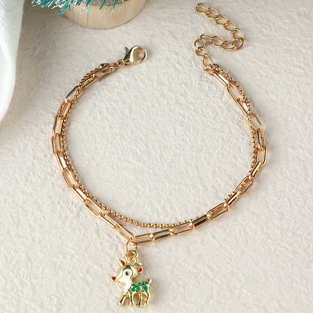 Simple Chain Pendant Christmas Bracelet From Japan And Korea