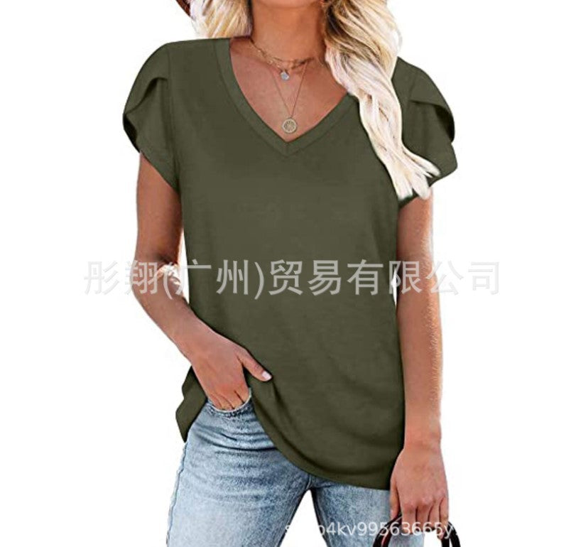 Short-sleeved Cotton T-shirt Women's Bottoming Top