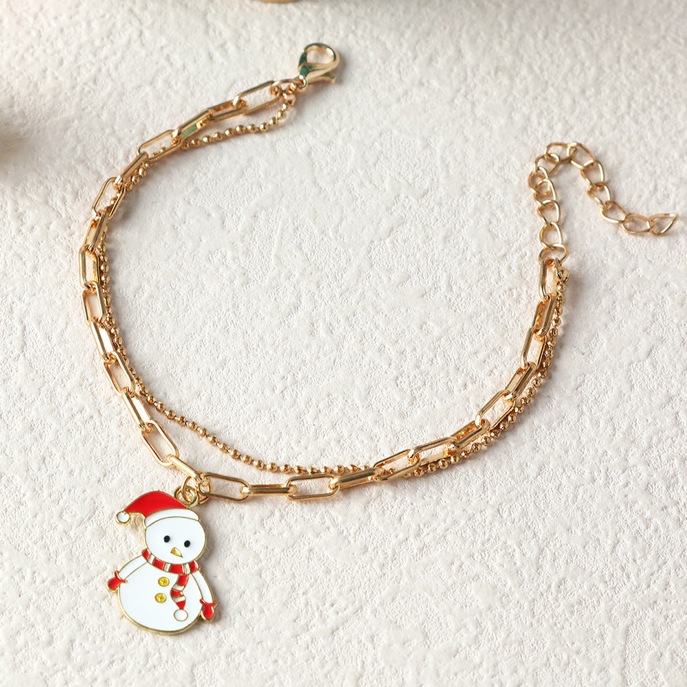 Simple Chain Pendant Christmas Bracelet From Japan And Korea