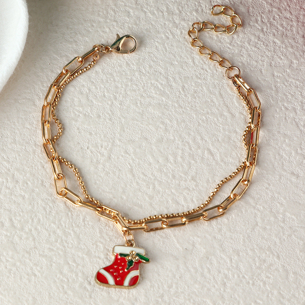 Simple Chain Pendant Christmas Bracelet From Japan And Korea