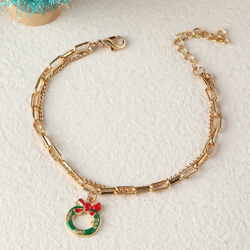Simple Chain Pendant Christmas Bracelet From Japan And Korea