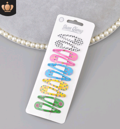 Children's water drop BB clip 5 cm solid color thick BB clip star love printing BB clip Liu seaside clip