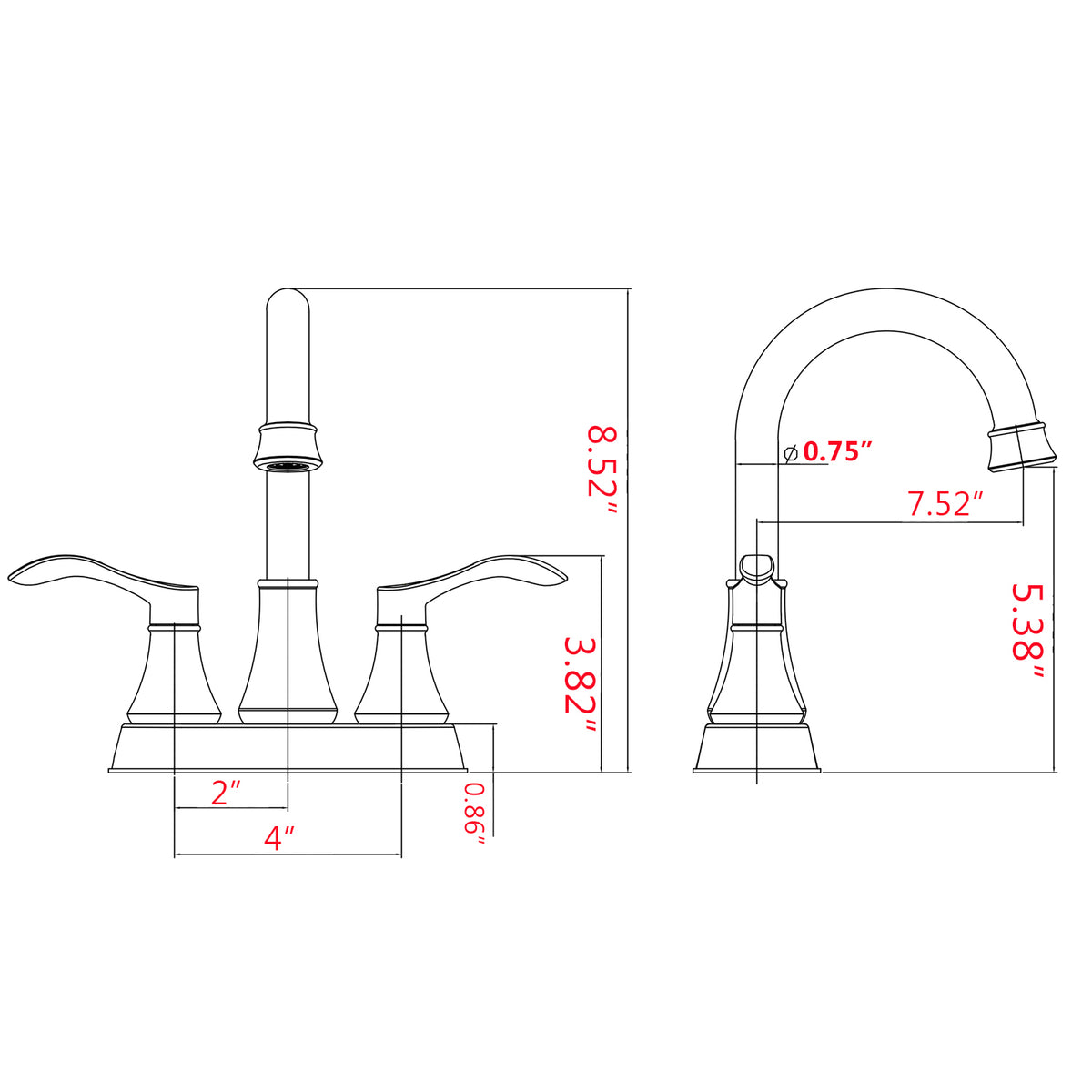 2-handle Lavatory Faucet Bathroom Sink Faucet