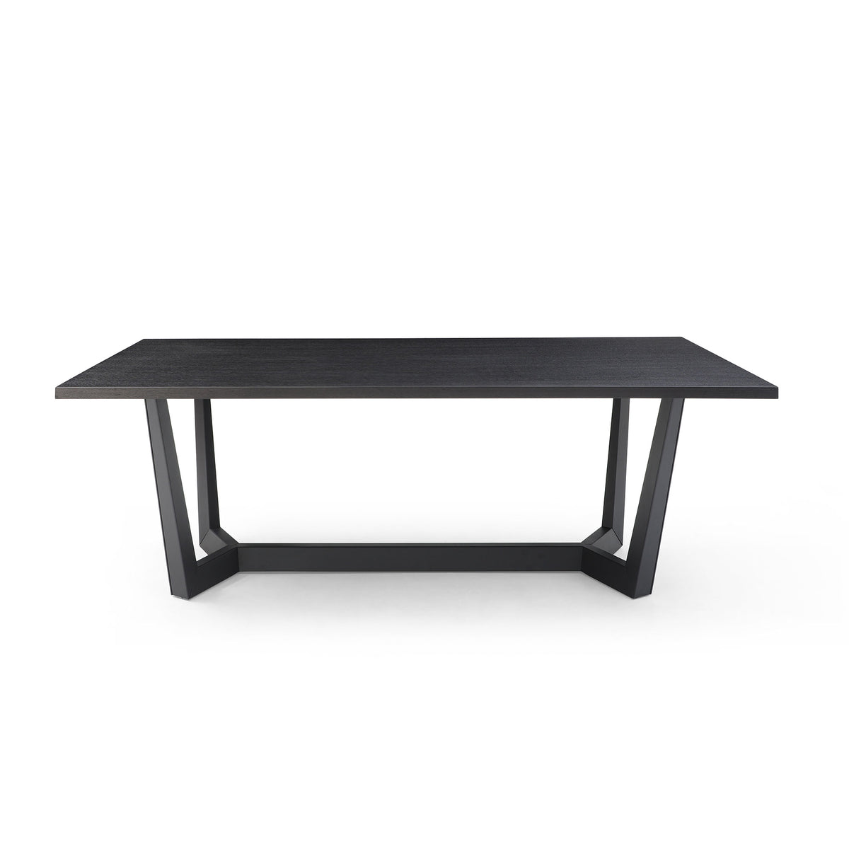 86.86" Dining Table  Mid-Century Modern Rectangle MDF Kitchen Table for Dining Room Balcony Cafe Bar Conference Matt black