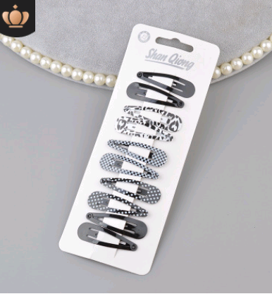 Children's water drop BB clip 5 cm solid color thick BB clip star love printing BB clip Liu seaside clip