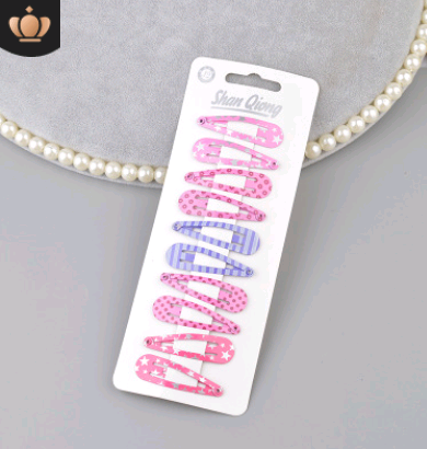 Children's water drop BB clip 5 cm solid color thick BB clip star love printing BB clip Liu seaside clip