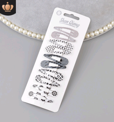 Children's water drop BB clip 5 cm solid color thick BB clip star love printing BB clip Liu seaside clip
