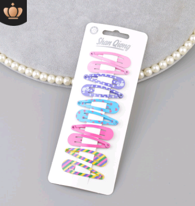 Children's water drop BB clip 5 cm solid color thick BB clip star love printing BB clip Liu seaside clip