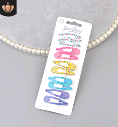 Children's water drop BB clip 5 cm solid color thick BB clip star love printing BB clip Liu seaside clip